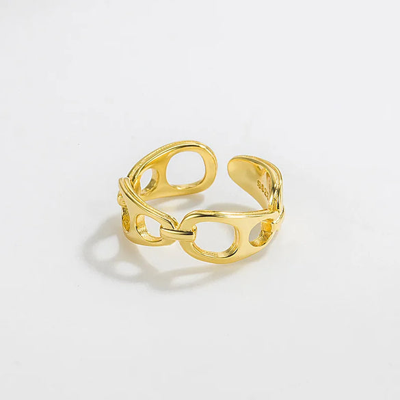 1 Piece Simple Style Geometric Sterling Silver Plating Open Ring