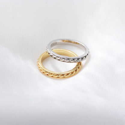 1 Piece Simple Style Geometric Sterling Silver Plating Rings