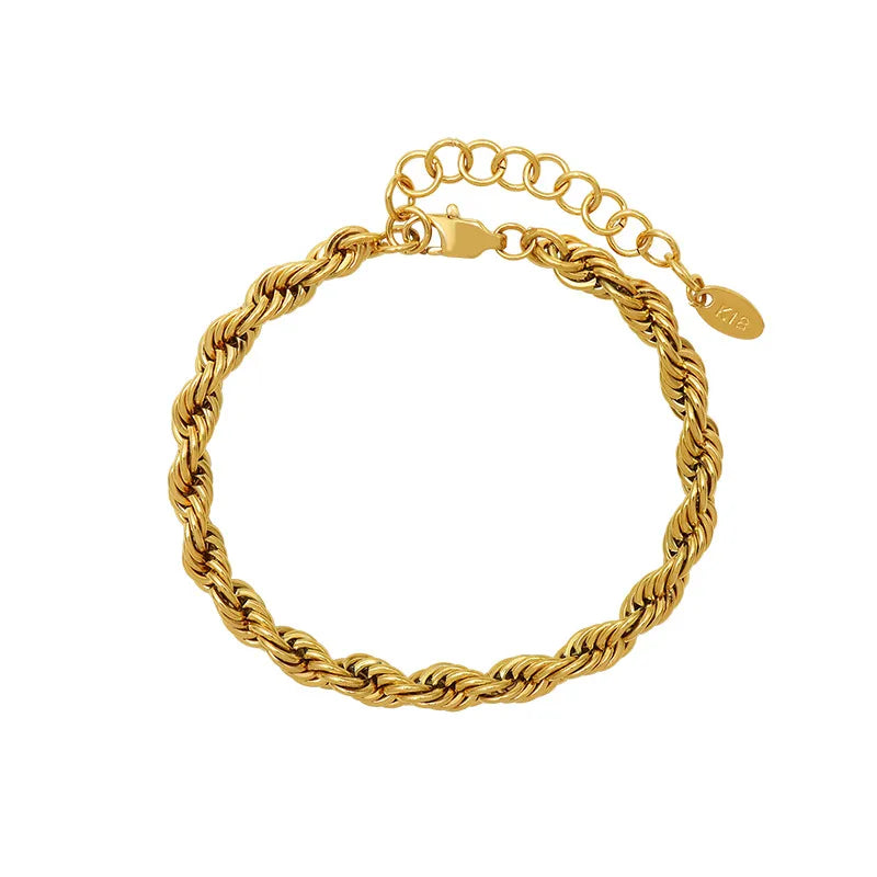 Simple Style Geometric 304 Stainless Steel 18K Gold Plated Bracelets In Bulk