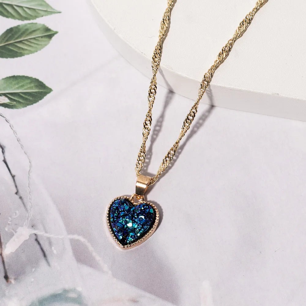 1 Piece Simple Style Heart Shape Alloy Plating Women'S Pendant Necklace