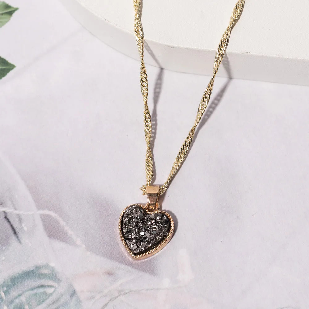 1 Piece Simple Style Heart Shape Alloy Plating Women'S Pendant Necklace