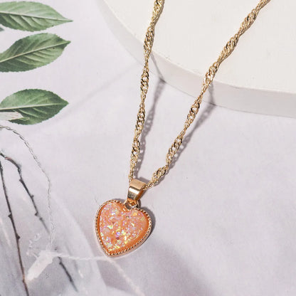 1 Piece Simple Style Heart Shape Alloy Plating Women'S Pendant Necklace