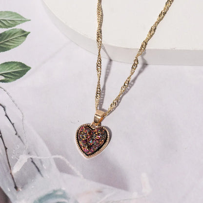 1 Piece Simple Style Heart Shape Alloy Plating Women'S Pendant Necklace