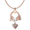 1 Piece Simple Style Heart Shape Bow Knot Alloy Plating Inlay Rhinestones Mother'S Day Women'S Pendant Necklace