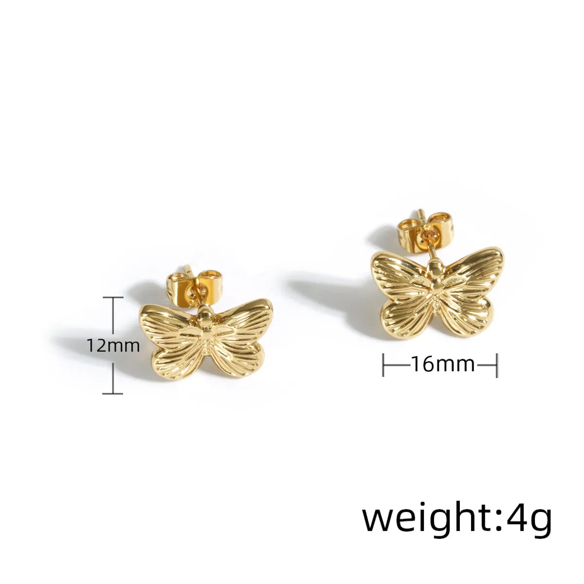 1 Piece Simple Style Heart Shape Bow Knot Plating 304 Stainless Steel 18K Gold Plated Ear Studs