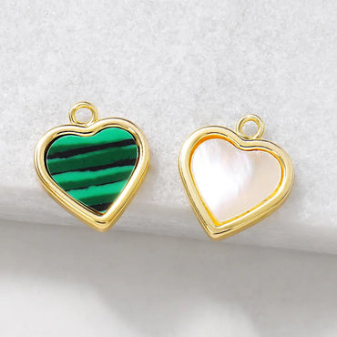 1 Piece Simple Style Heart Shape Copper Plating Inlay Pendant Jewelry Accessories