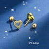1 Piece Simple Style Heart Shape Inlay Copper Zircon 18K Gold Plated Ear Studs