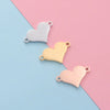 1 Piece Stainless Steel 18K Gold Plated Customization Laser Engraving Heart Shape Pendant