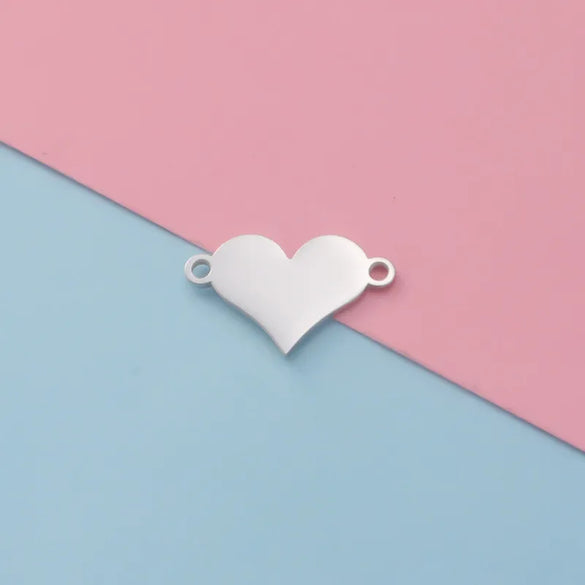 1 Piece Stainless Steel 18K Gold Plated Customization Laser Engraving Heart Shape Pendant