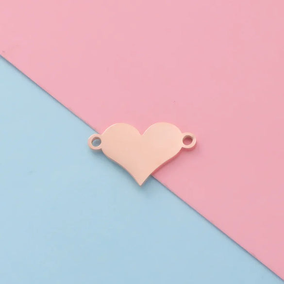 1 Piece Stainless Steel 18K Gold Plated Customization Laser Engraving Heart Shape Pendant