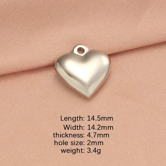 1 Piece Stainless Steel 18K Gold Plated Customization Laser Engraving Heart Shape Pendant