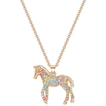 1 Piece Simple Style Horse Alloy Inlay Rhinestones Women's Pendant Necklace