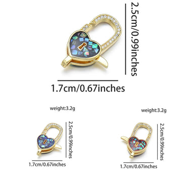 1 Piece Simple Style Infinity Heart Shape Lock Copper Enamel Plating Inlay Lobster Clasp Jewelry Accessories