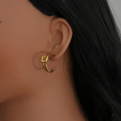 1 Piece Simple Style Knot Plating 304 Stainless Steel 18K Gold Plated Ear Studs