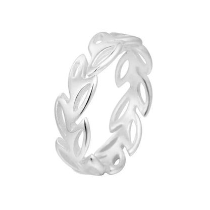 1 Piece Simple Style Leaf Copper Plating Rings