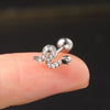 1 Piece Simple Style Leaf Inlay Copper Zircon Ear Studs