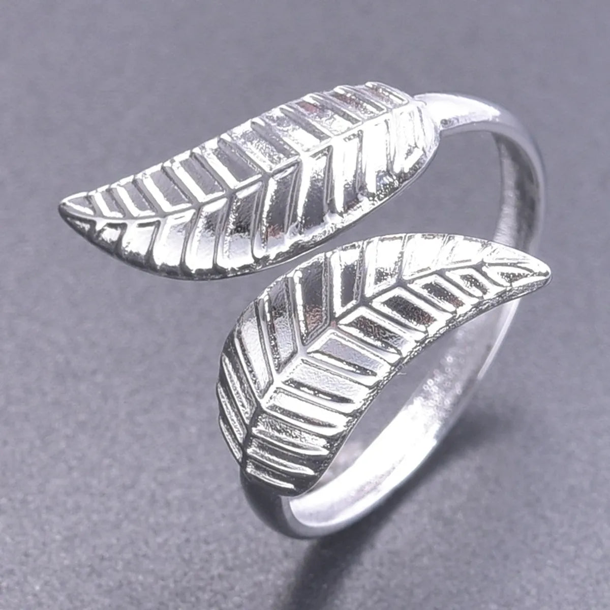 1 Piece Simple Style Leaf Metal Wholesale Rings