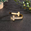 1 Piece Simple Style Letter Copper Plating Zircon Open Ring