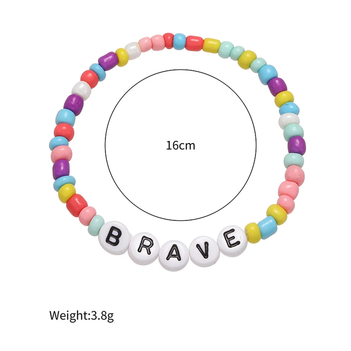 1 Piece Simple Style Letter Glass Irregular Kid's Bracelets