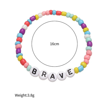 1 Piece Simple Style Letter Glass Irregular Kid's Bracelets