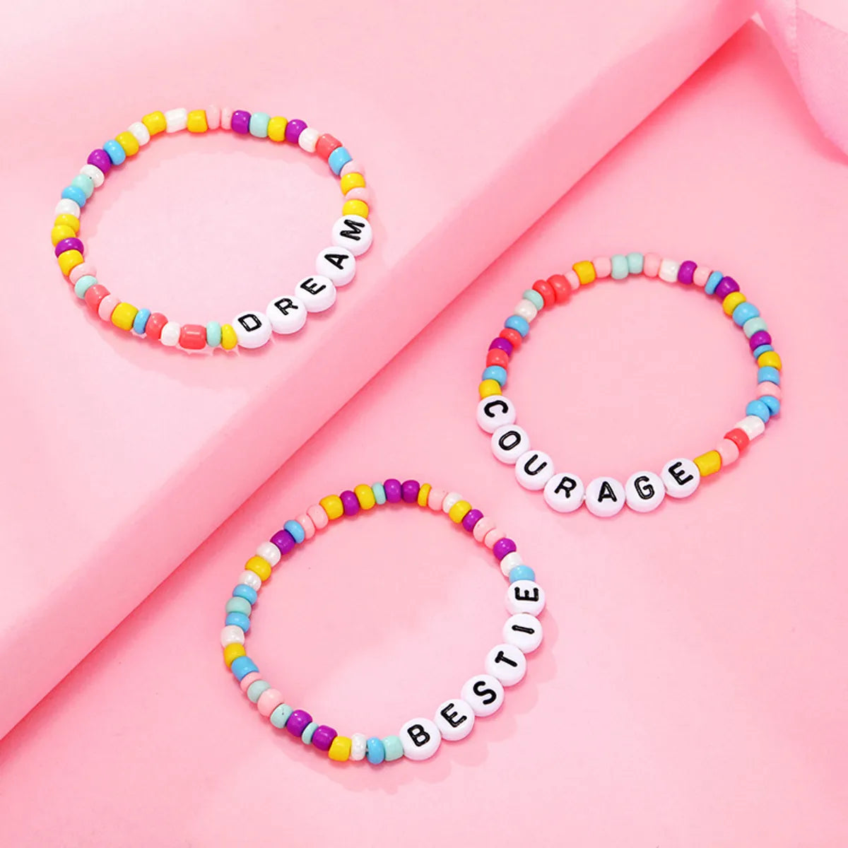 1 Piece Simple Style Letter Glass Irregular Kid's Bracelets