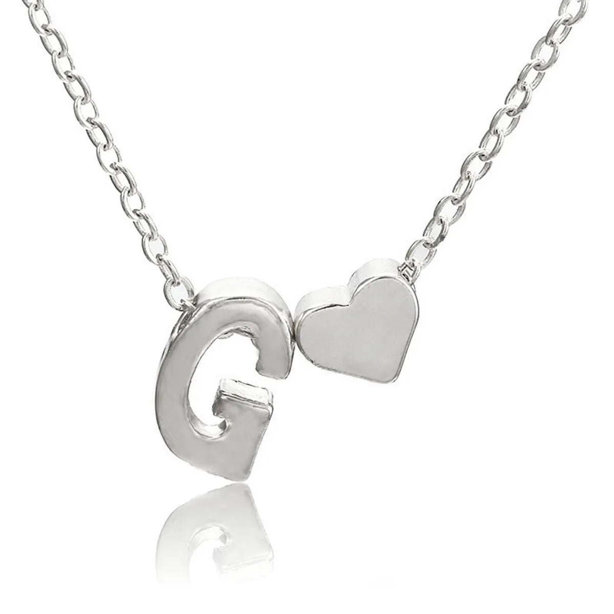 1 Piece Simple Style Letter Heart Shape Alloy Plating Women'S Pendant Necklace