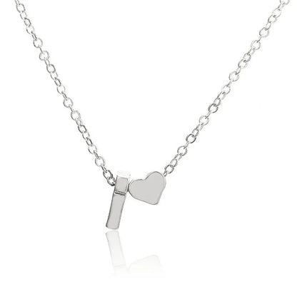 1 Piece Simple Style Letter Heart Shape Alloy Plating Women'S Pendant Necklace