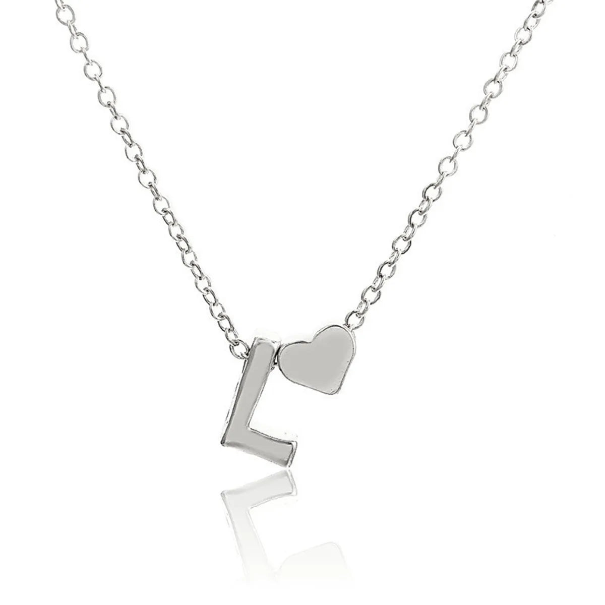 1 Piece Simple Style Letter Heart Shape Alloy Plating Women'S Pendant Necklace