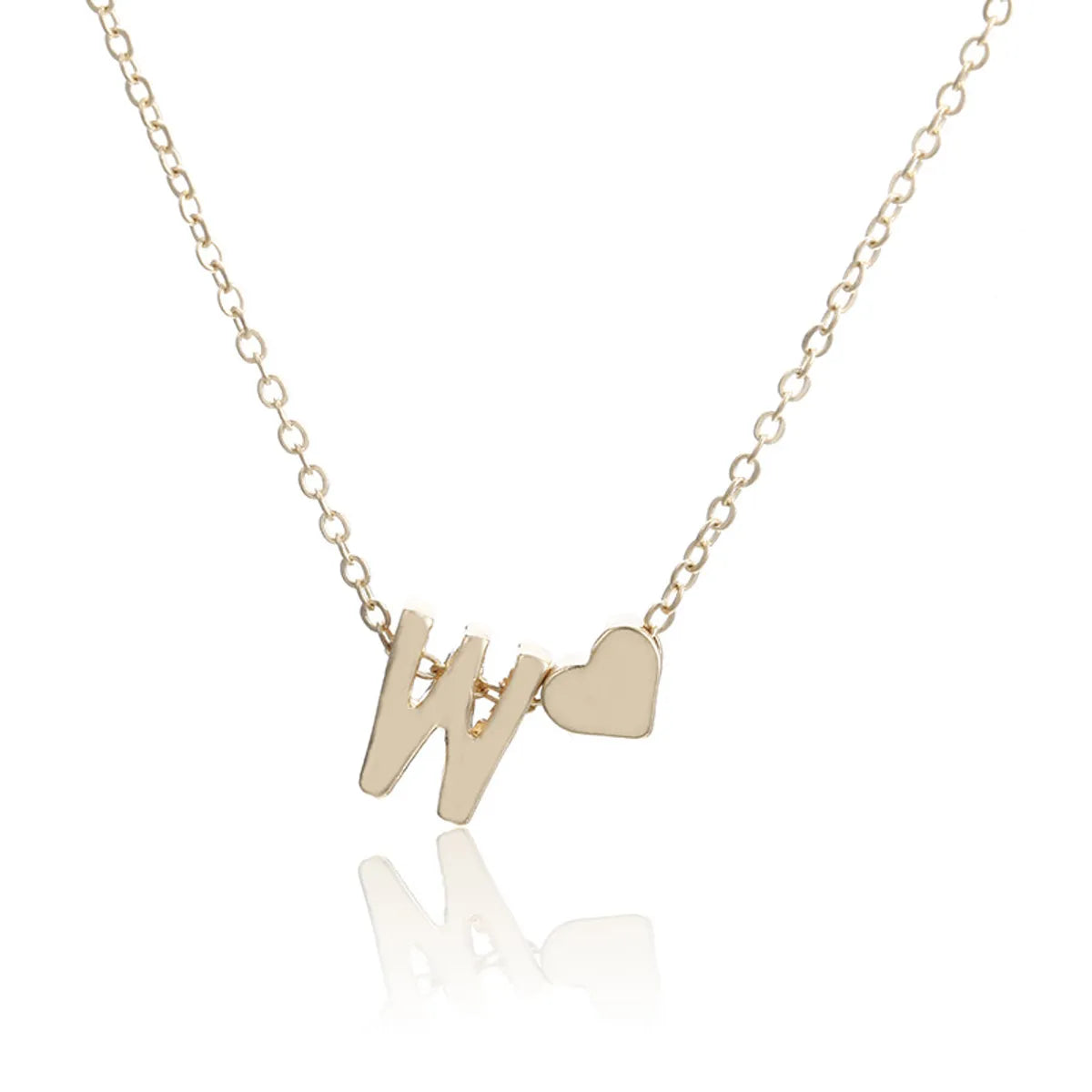 1 Piece Simple Style Letter Heart Shape Alloy Plating Women'S Pendant Necklace