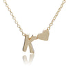 1 Piece Simple Style Letter Heart Shape Alloy Plating Women'S Pendant Necklace