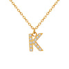 1 Piece Simple Style Letter Titanium Steel Plating Hollow Out Inlay Zircon Pendant Necklace