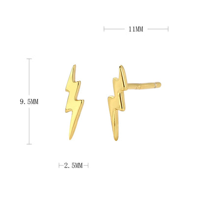 1 Piece Simple Style Lightning Plating Sterling Silver Ear Studs