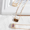 Simple Style Octagonal Alloy Inlay Crystal Opal Women's Necklace