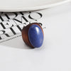 1 Piece Simple Style Oval Wood Inlay Lapis Lazuli Women'S Rings