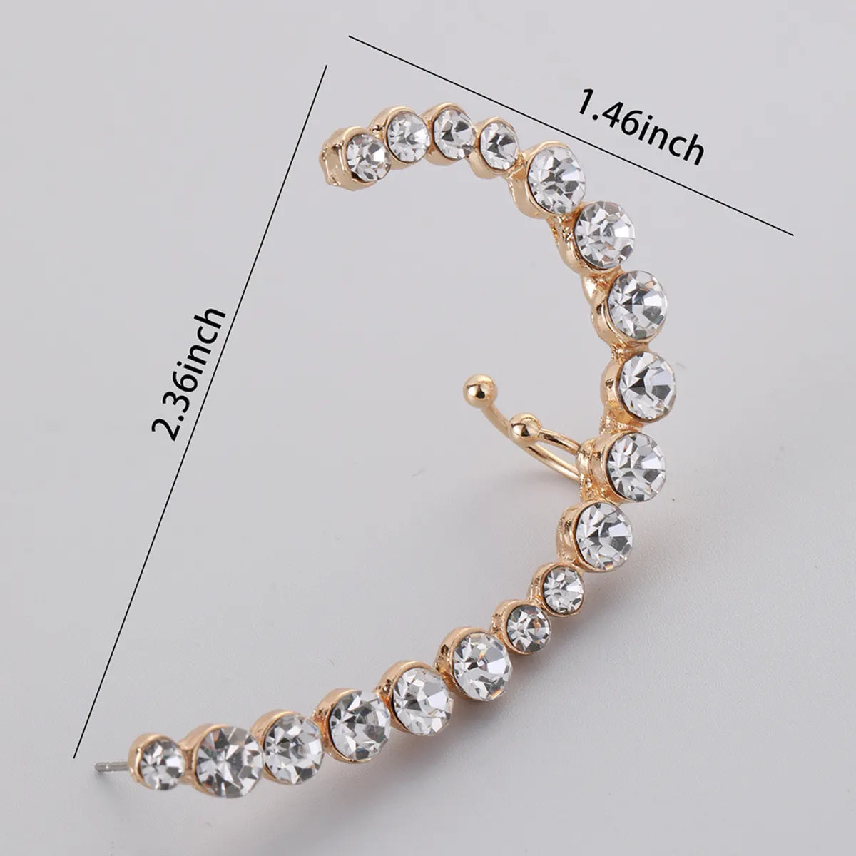 1 Piece Simple Style Oversized Circle Inlay Alloy Rhinestones Ear Clips Ear Studs