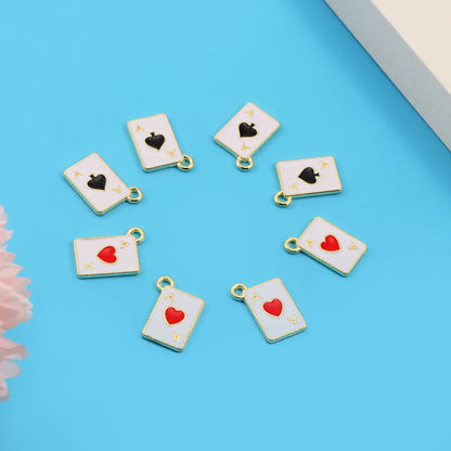 1 Piece Simple Style Poker Alloy Enamel Pendant Jewelry Accessories