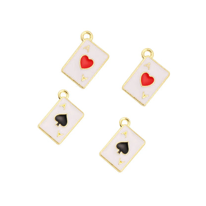 1 Piece Simple Style Poker Alloy Enamel Pendant Jewelry Accessories