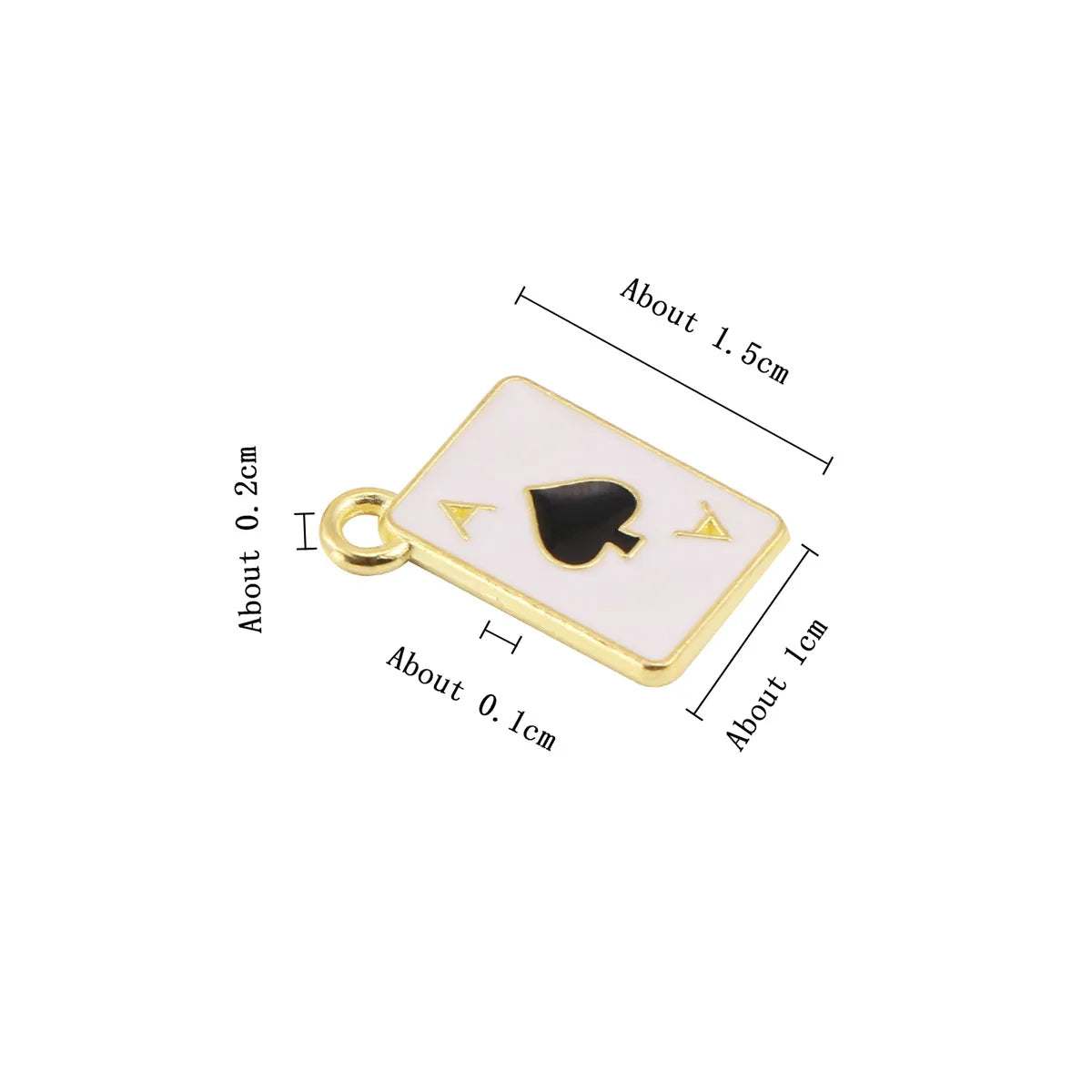 1 Piece Simple Style Poker Alloy Enamel Pendant Jewelry Accessories