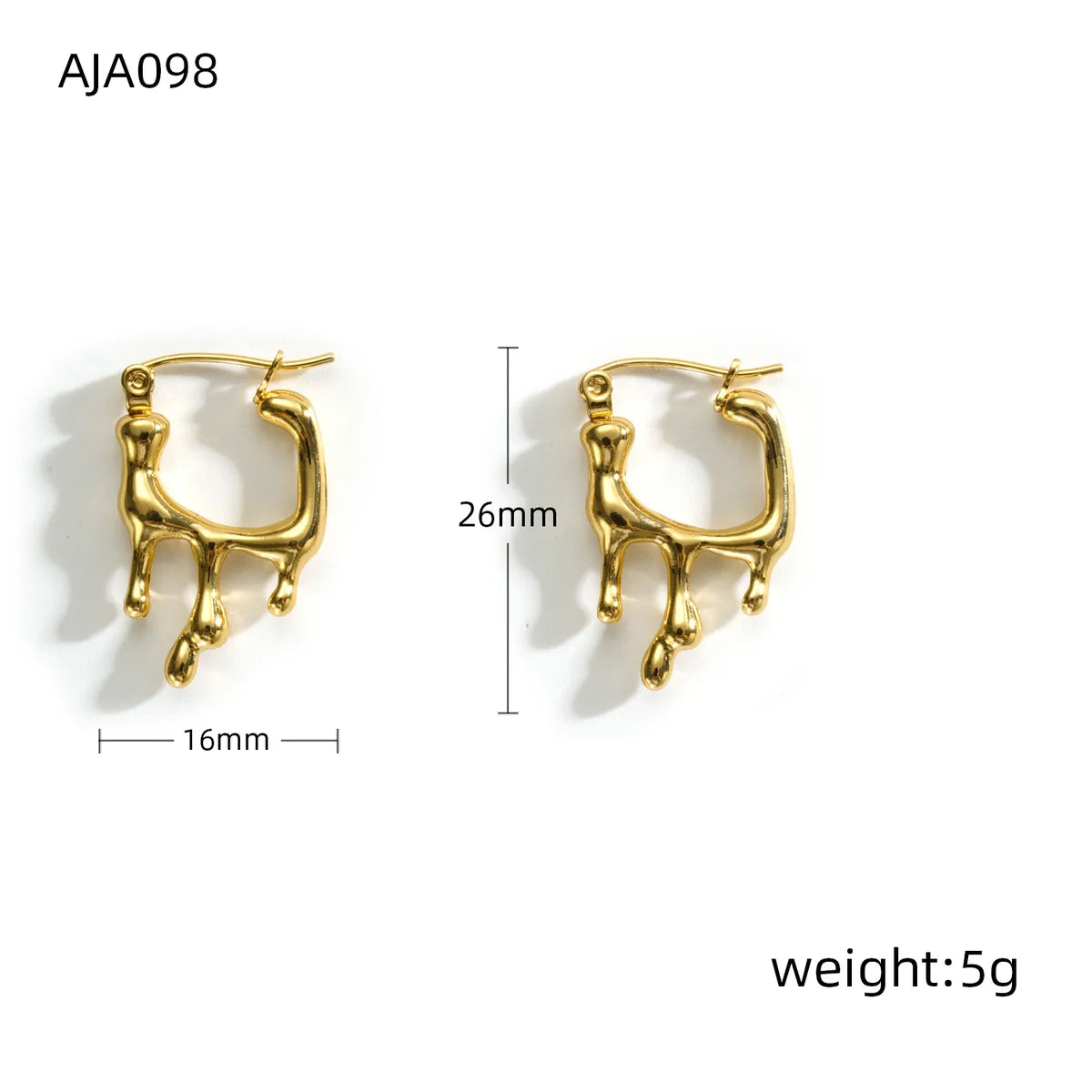 1 Piece Simple Style Quadrilateral Knot Plating 304 Stainless Steel 18K Gold Plated Earrings