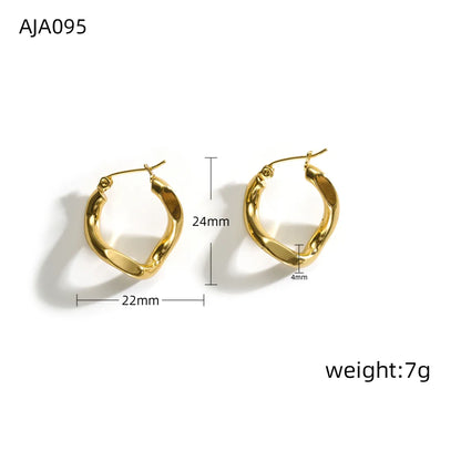 1 Piece Simple Style Quadrilateral Knot Plating 304 Stainless Steel 18K Gold Plated Earrings