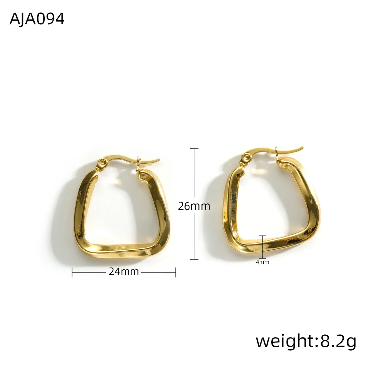 1 Piece Simple Style Quadrilateral Knot Plating 304 Stainless Steel 18K Gold Plated Earrings