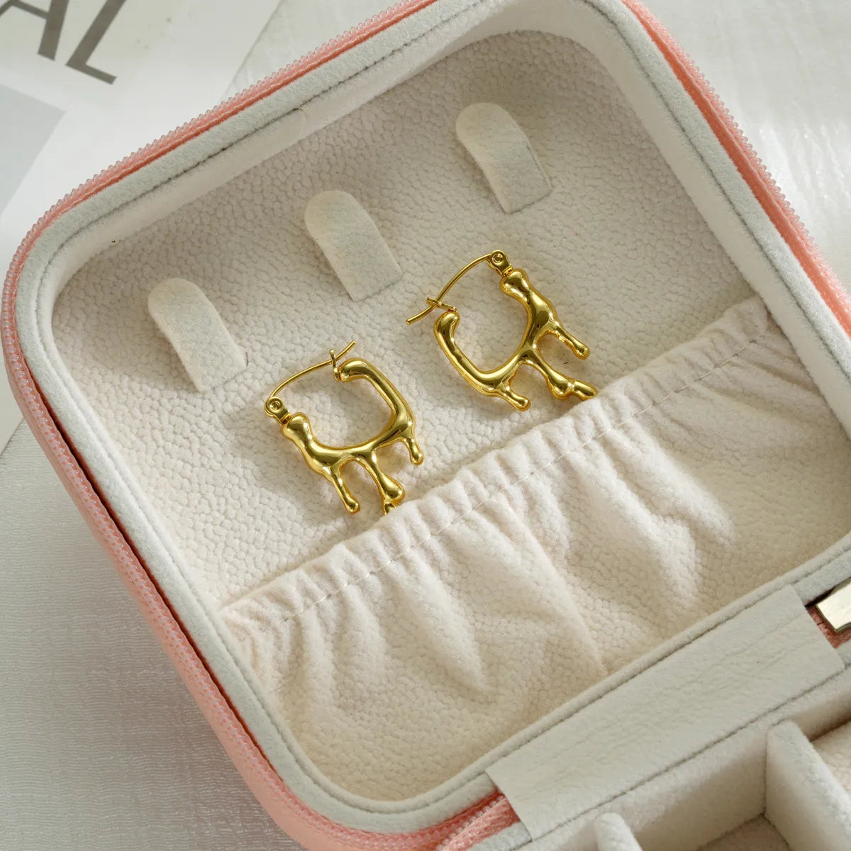 1 Piece Simple Style Quadrilateral Knot Plating 304 Stainless Steel 18K Gold Plated Earrings