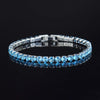 Simple Style Rectangle Alloy Rhinestone Unisex Tennis Bracelet