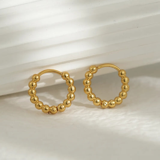 1 Piece Simple Style Round 304 Stainless Steel 18K Gold Plated Earrings