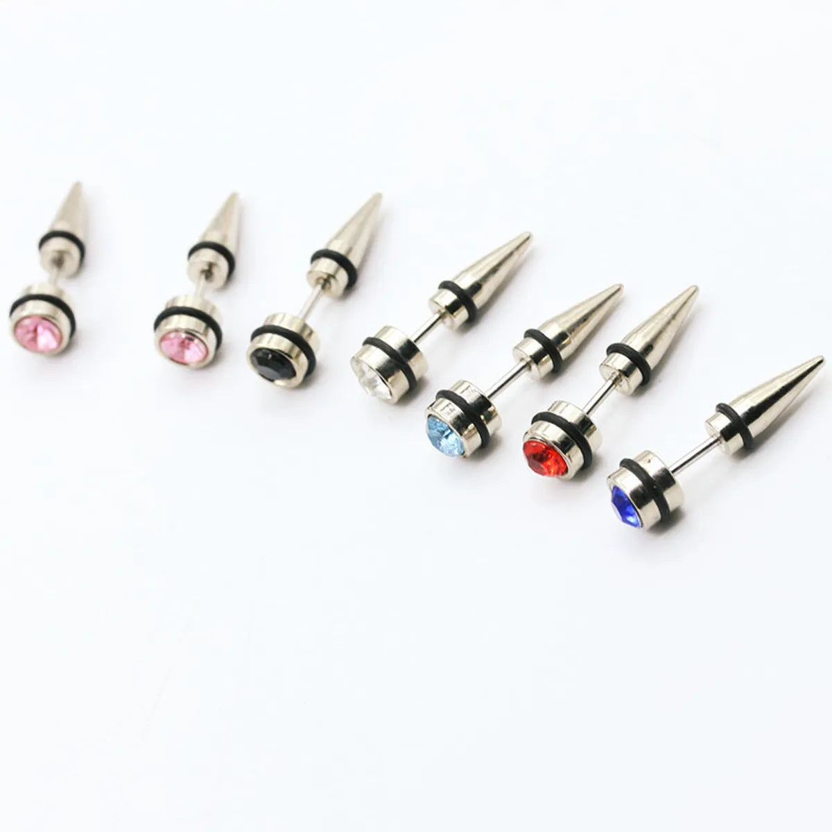 1 Piece Simple Style Round Alloy Inlay Artificial Gemstones Unisex Ear Studs