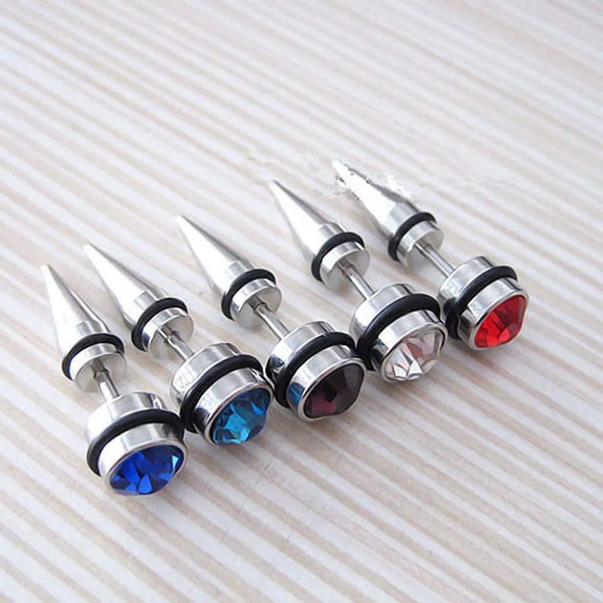 1 Piece Simple Style Round Alloy Inlay Artificial Gemstones Unisex Ear Studs