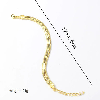 1 Piece Simple Style Round Copper Plating Bracelets