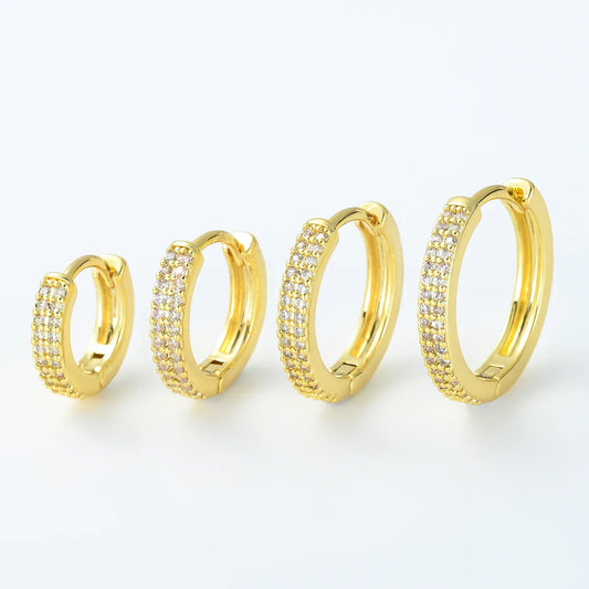 1 Piece Simple Style Round Plating Inlay Brass Zircon 18k Gold Plated Silver Plated Earrings