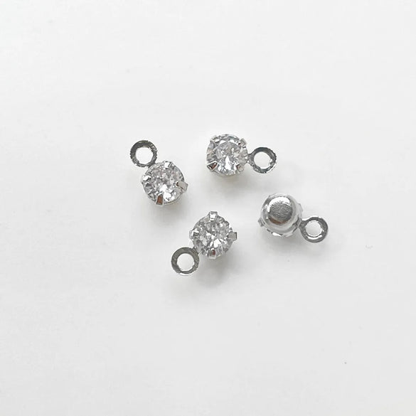 1 Piece Simple Style Shiny Round Copper Plating Inlay Jewelry Accessories