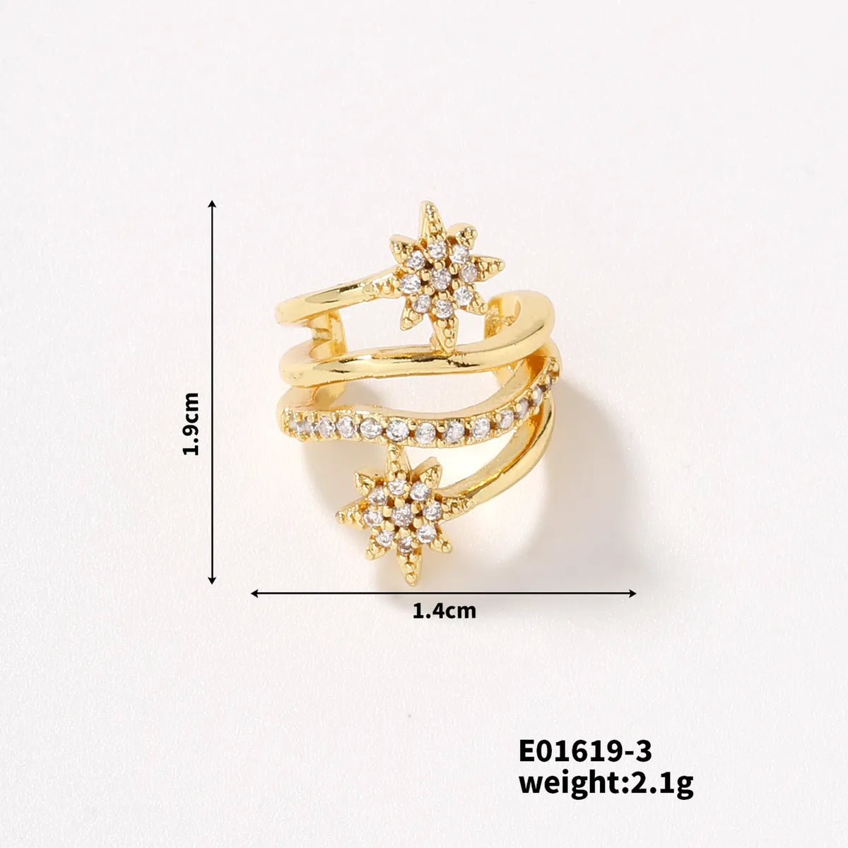 1 Piece Simple Style Shiny Round Heart Shape Plating Inlay Copper Zircon K Gold Plated Earrings